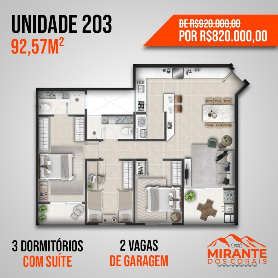 Apartamento de 3 quartos, 92m² no bairro Coqueiros, em Florianópolis | Eu Corretor